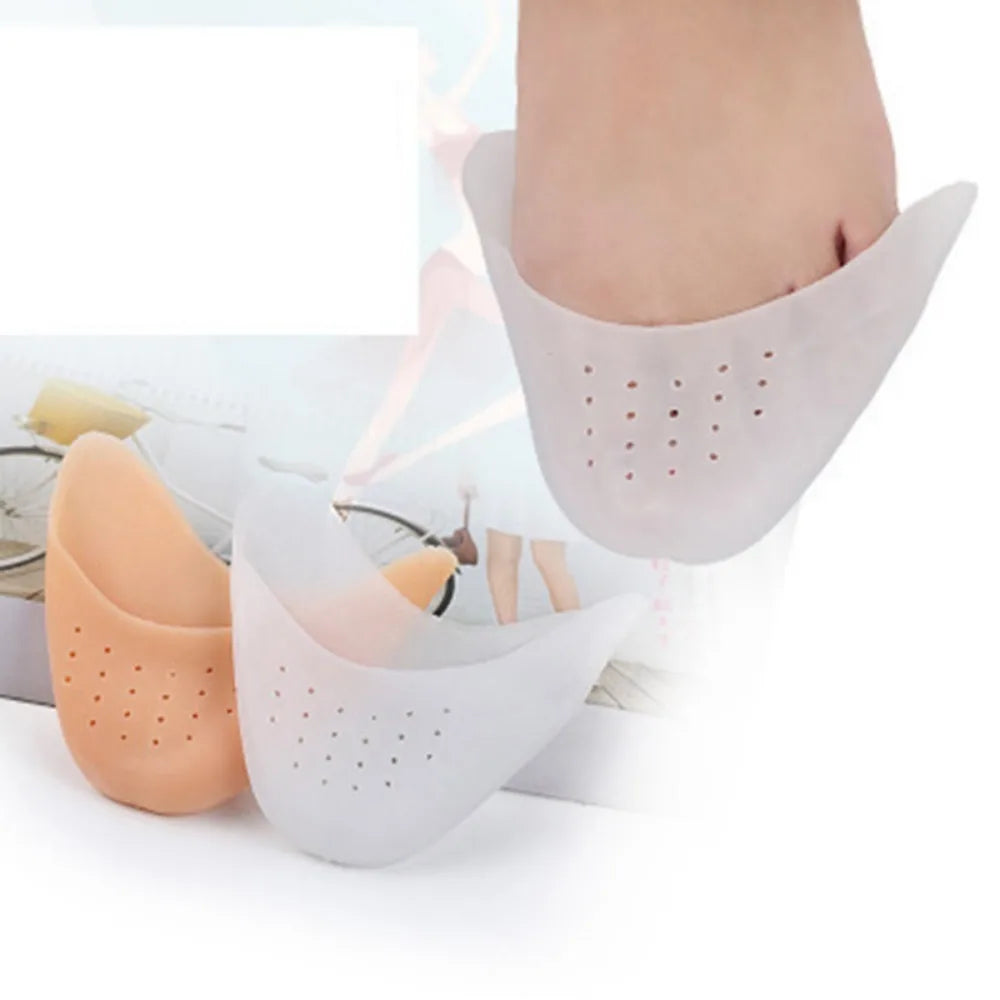 2PCS Silicone Toe Protector Shoes - Soft Breathable Forefoot Pads for Ballet, High Heels - Metatarsal Covers, Toe Caps Cushions