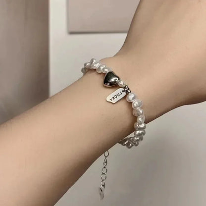 New 925 Sterling Silver Pearls and Knots Bracelet for Women – Fashionable Heart Design, Luxury Jewelry Gift