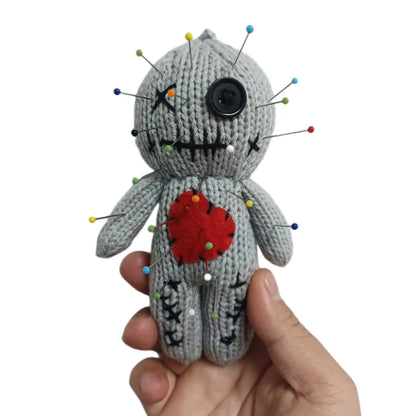 Halloween Scary Voodoo Dolls - Creepy Ghost String Plush Pin Needle Holder - Horror Christmas Ornaments for Witchcraft Tricks