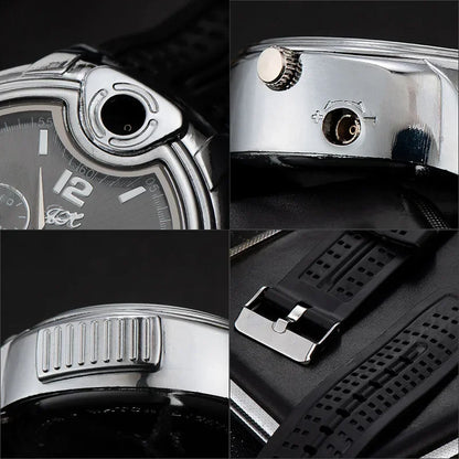 Metal Gas Watch Lighter - Refillable, Portable Windproof Lighter, Fashionable and Cool, Creative Gift for Outdoor Use