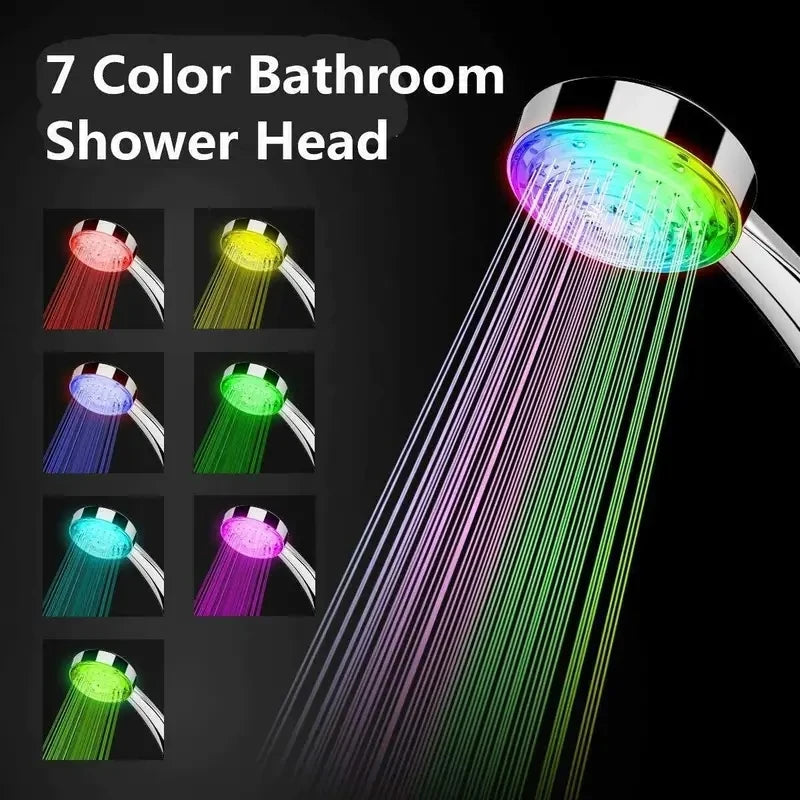 7-Color LED Changing Shower Head | Rainfall Water-Saving Shower Sprayer | Bathroom Accessories Replacement