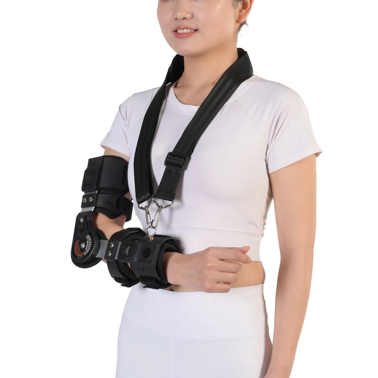 Elbow Joint Fixation Brace - ROM Hinged Shoulder Arm Sling - Forearm Braces Support Splint Orthosis with Band Pad Belt | Unisex