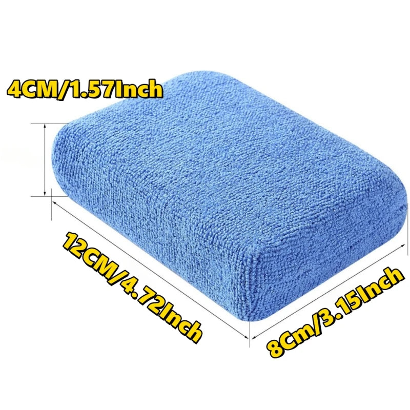 8PCS Microfibre Car Wax Applicator Pads: Soft Auto Detailing Sponges for Paint Care - Rectangle Foam Pads for Polishing & Cleaning