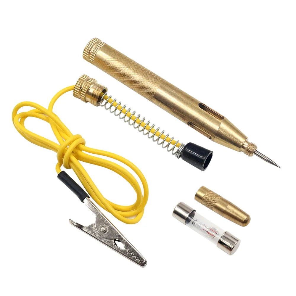 Auto Car Light Circuit Tester Lamp - DC Voltage 6V, 12V, 24V Copper Test Pen and Probe Light System Tool