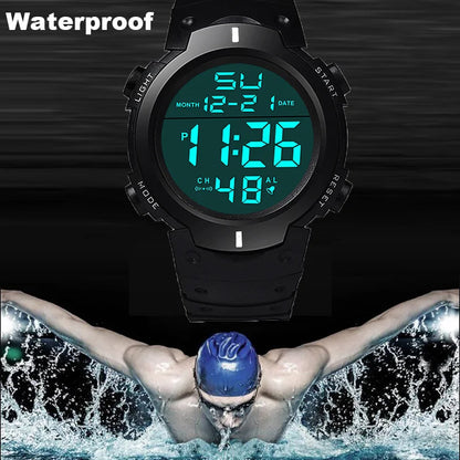 Men's Sport LED Watch – Top Brand Digital Clock, Multi-Functional Rubber Fitness & Athlete Timekeeping Electronic Watch