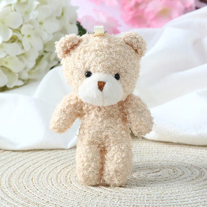 50pcs Mini Bear Plush Keychains - Stuffed Toy Lot, Doll Bag Pendants, Ideal for Wedding Decorations and Kids Birthday Party Gifts