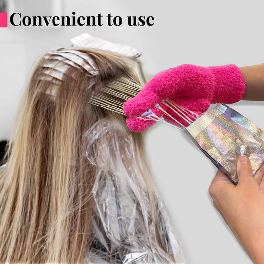 Heat Resistant Nylon Bleach Gloves for Hair Straightening, Curling - Hairdressing Finger Glove Salon Styling Tools