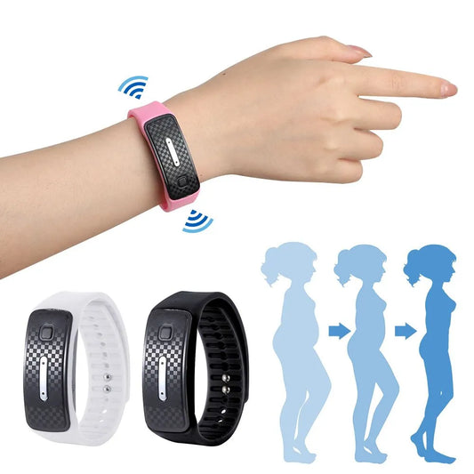 1PC Practical Ultrasonic Body Shape Wristband: Smart Magnetic Lymphatic Detox Bracelet - Heart Rate Fitness Pedometer Wristbands