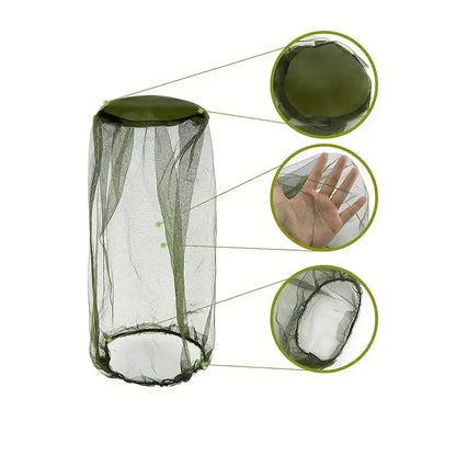 Outdoor Mosquito Head Mesh Nets: Insect-Proof Gardening Hat for Hiking, Camping, Fishing