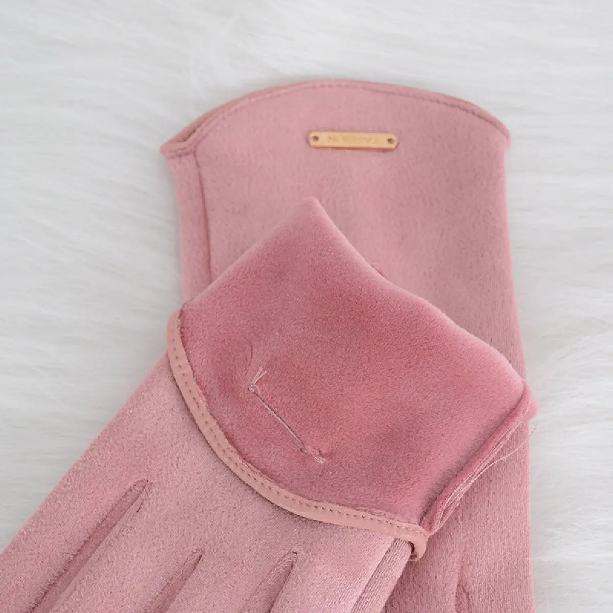 Women's Autumn Winter Touch Screen Gloves - Thin, Solid and Elegant Suede Fabric | Windproof and Warm for Cycling and Driving