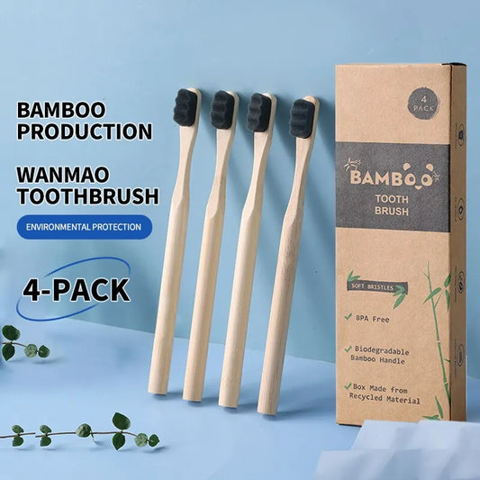 Biodegradable Bamboo Toothbrush - Environmentally Friendly, Ultra Dense and Soft Bristles, 10 Thousand Br