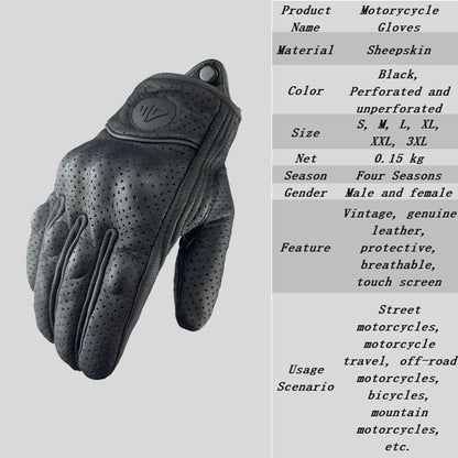 Motorcycle Gloves – Leather Cycling Winter Gloves for Men and Women, Motorbike, ATV and Motorcross, S-3XL, Bicycle Protection