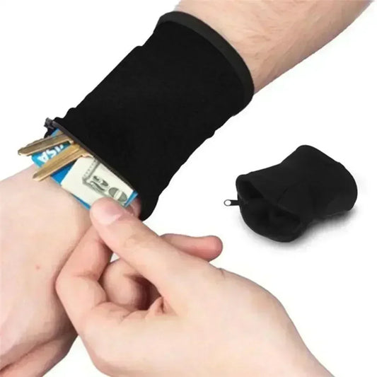 Mini Wrist Wallet Pouch: Unisex Fitness Sports Zipper Wristband - Running Gym Cycling Safe Coin Purse Cotton Wrist Bag