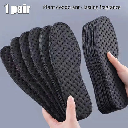 Bamboo Charcoal Plant Insoles - Antibacterial Deodorant, Shock Absorbing Sole for Running and Sports Shoes