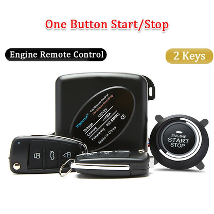 Convenient PKE Car Alarm System: Keyless Entry, Engine Start, and Remote Control - Push Button Starter with Auto Stop Feature