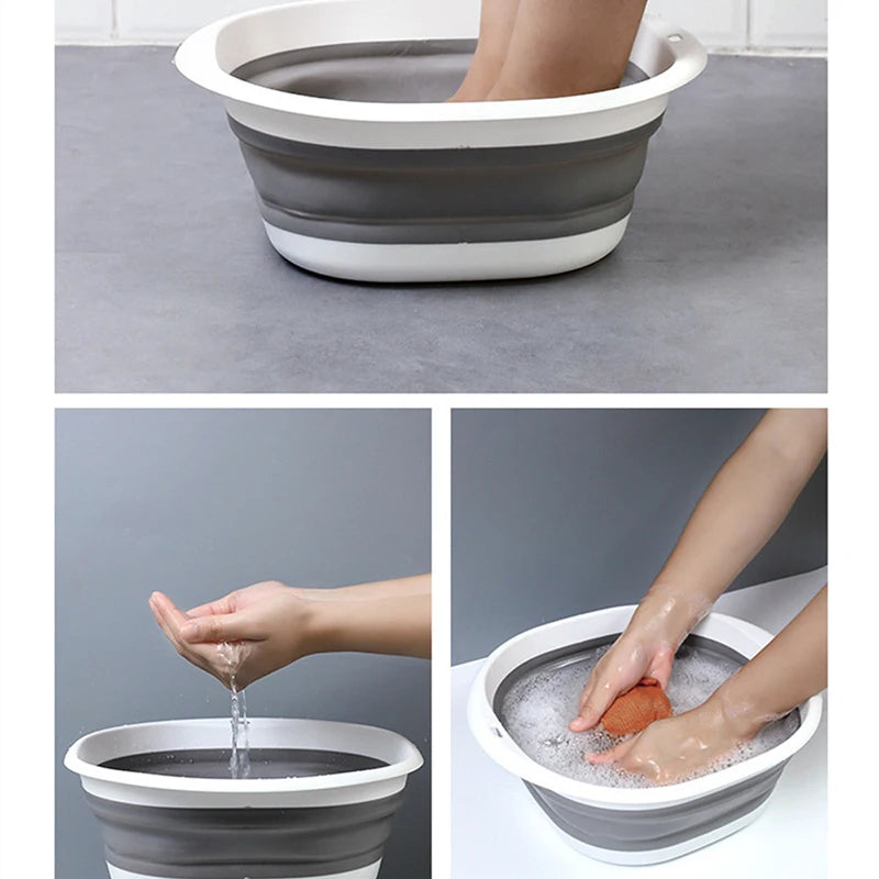 Foldable Lightweight Hanging Collapsible Basin - Multi-Purpose Portable Washbasin for Dormitory Students