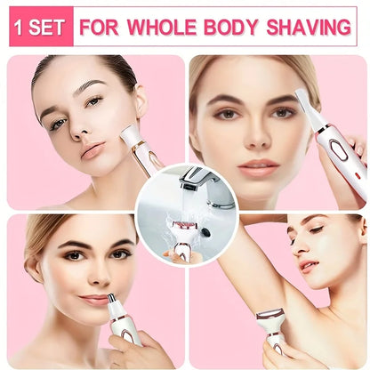 4 in 1 Electric Lady Shaver - Painless Body Hair Removal Epilator, Cordless Trimmer Razor, Perfect Gift for Women