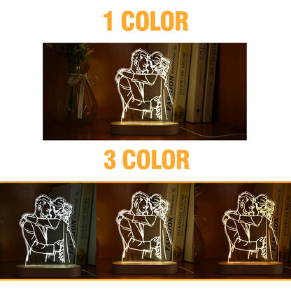 Personalized 3D Photo Lamp: Custom Photo and Text Night Light - Ideal for Valentine's Day, Wedding, Anniversary, Birthday Gifts