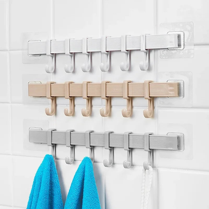 Multifunction Kitchen Storage Hook - 6 Hook Home Organizer for Cupboards, Pantries, Chests, Towels, and Wardrobes