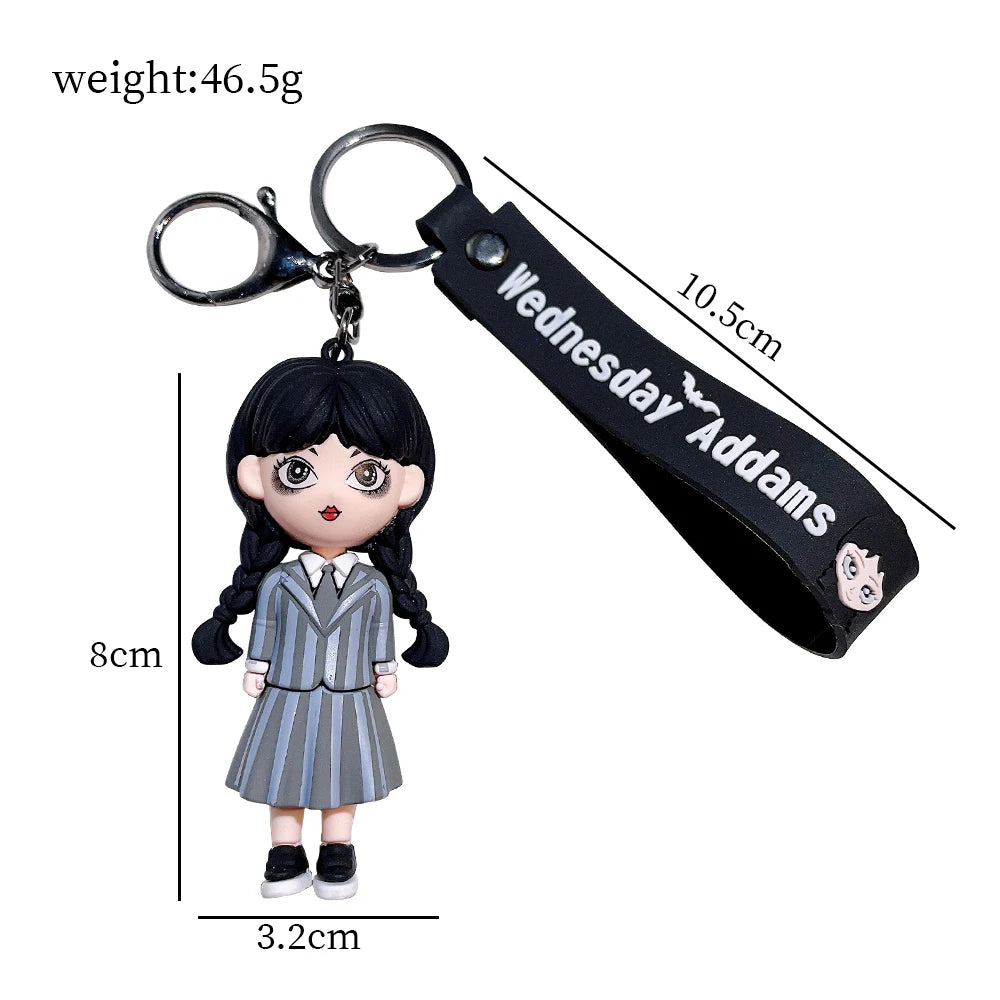 Wednesday Addams Horror Silicone Keychain - Thing Hand Doll, Schoolbag Pendant and Halloween Costume Prop