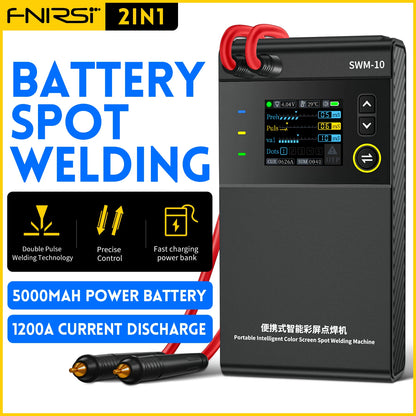 FNIRSI SWM-10 Portable Battery Spot Welder - Mini Welding Machine for 18650 Battery Packs | 5000mAh, 0.25mm Weldable Tool