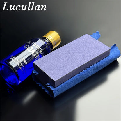 Lucullan Purple Ceramic Coating Applicator Kit - Includes Dark Blue Suede Cloths, Perfect for Car Ceramic Coating