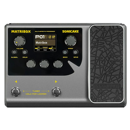 Sonicake Matribox 140 – Multi-Effects Processor for Guitar/Bass/Acoustic with Expression Pedal, Looper, and Modeling AMP QME-50