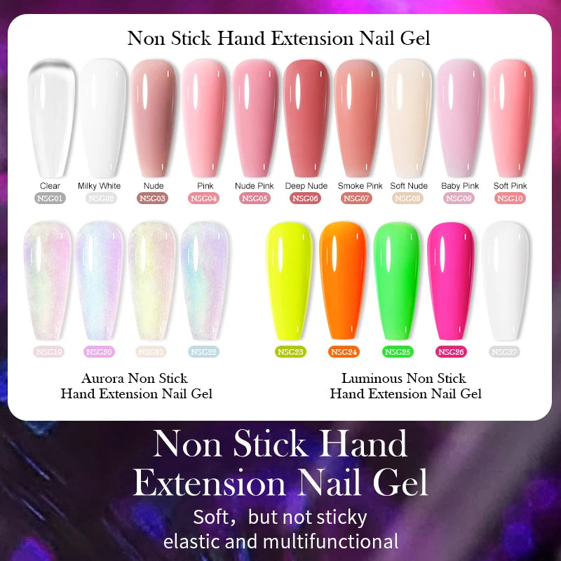 Born Pretty Aurora 15ml Non-Stick Nail Extension Gel - UV LED Soak Off Acrylic Gel for Nail Building and Manicure