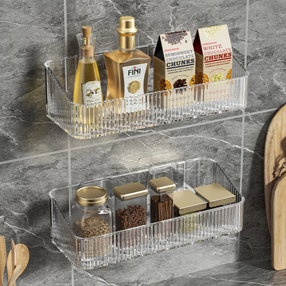 Wall Mounted Cosmetics Storage Rack - No Hole Plastic Corner Shelf Organizer for Bathroom Accessories