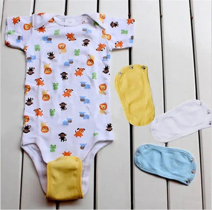 Versatile Baby Romper Partner Bodysuit - Lengthen Extend Film for Easy Diaper Changes - Available in 5 Colors for Boys and Girls