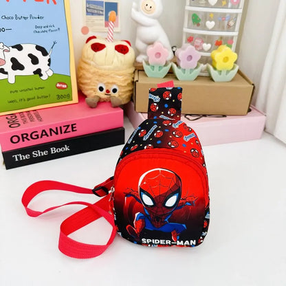 Disney Marvel Children's Chest Bag - Spider-Man, Captain America, Iron Man Cartoon Crossbody Bag with Coin Purse, Cute Gift