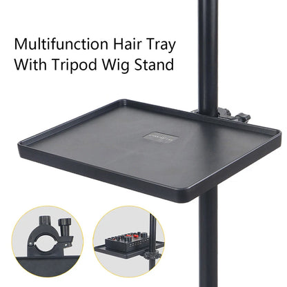 Multifunction Hair Tray for Tripod Wig Stand - Crochet Hair Tools, Scissors, Comb, and Clip Organizer Tray