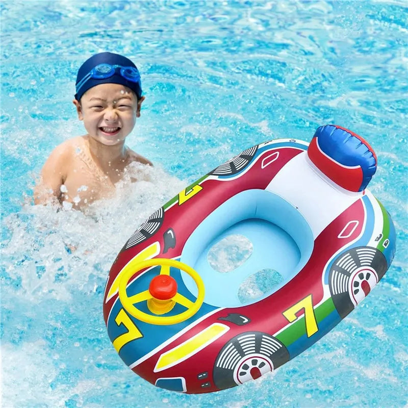 Inflatable Baby Swimming Rings with Sun Shade | Toddler Swim Circle for Fun Pool Time | Summer Beach Party Water Toys for Bathtub Play