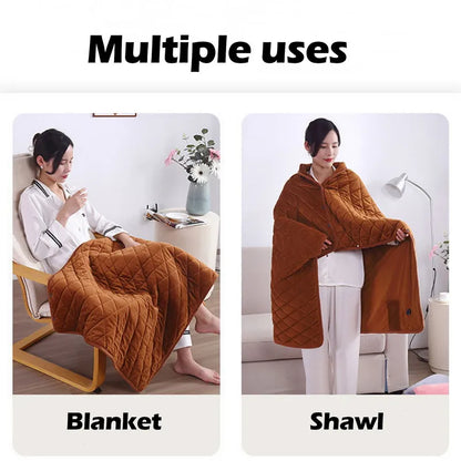 USB Electric Blanket - Power Bank Compatible, Winter Bed Warmer, Thick Body Heater for Office and Home Use