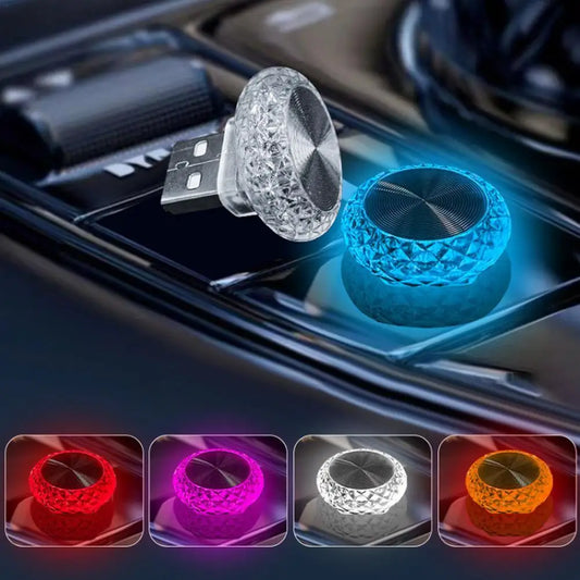 Portable USB Car Ambient Light - Mini LED Decorative Lamps for Auto Interior & Computer Lighting, Plug & Play