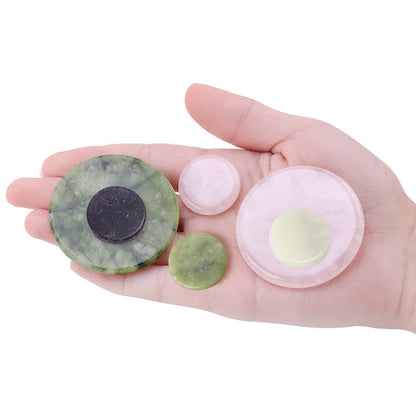 Pink Jade Stone Glue Pallet for Eyelash Extensions - Durable False Eye Lashes Glue Pad Holder - Makeup Tool