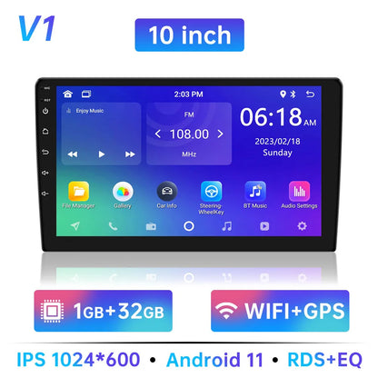 Android 11 Universal Car Radio - 7"/9"/10" 2 Din Multimedia Player with WIFI, GPS for Hyundai, Nissan, Toyota, Kia - 32GB