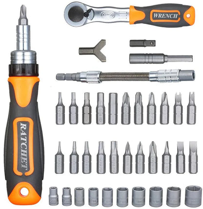 Household Ratchet Screwdriver Set: Labor-Saving Magnetic Kit with Torx Screwdriver Bits - Toolbox Hardware Combination