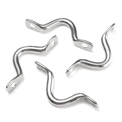 4pcs 5mm Stainless Steel Wire Eye Straps - Marine Grade 316 Handle Hooks for Boat Canopy, Engines, and Tie Down Fenders