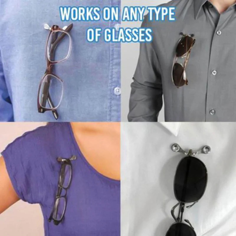 Fashion Magnetic Eyeglass Holder Pin: Multi-Function Portable Clothes Clip Buckle for Glasses & Headsets - Magnet Headset Line Clips