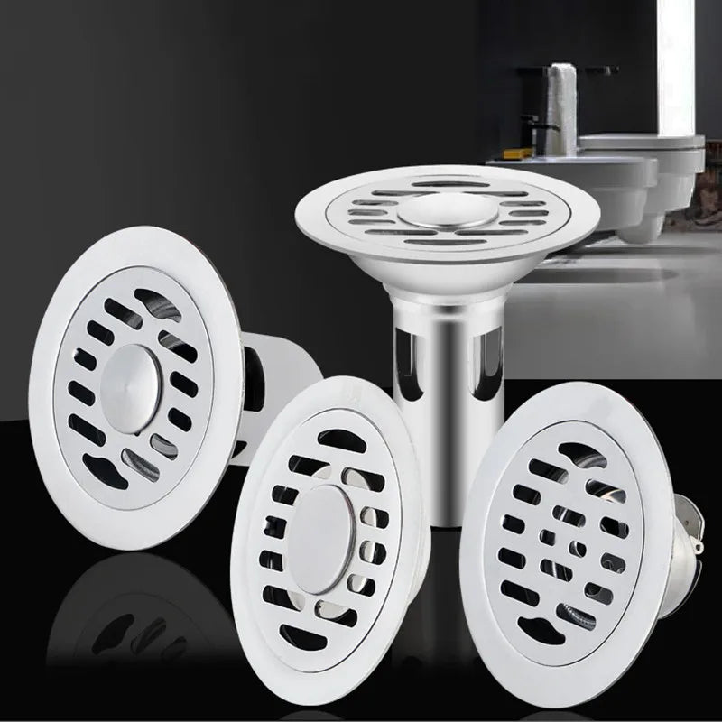 Stainless Steel Floor Drains - Shower & Bathtub Anti-Odor Drainer with Hair Catcher - Kitchen & Bathroom Hardware Accessories