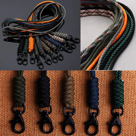 Paracord Keychain Lanyard: Rotatable Buckle, High Strength Parachute Cord for Emergency Survival - Backpack Key Ring Neck Hanging Rope