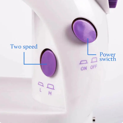 Mini Electric Sewing Machine - Double Speed Household Portable with Night Light & Foot Pedal - Straight Stitch for Beginners