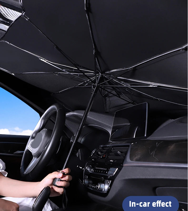 Car Sunshade Umbrella: Sun Shade Protector Parasol for Summer - Windshield Protection Accessories for Auto Shading