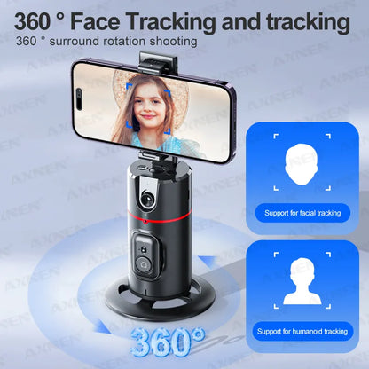 360° Rotation Gimbal Stabilizer - P02 Follow-up Selfie Desktop Face Tracking Gimbal | for TikTok Smartphone Live, with Remote Shutter