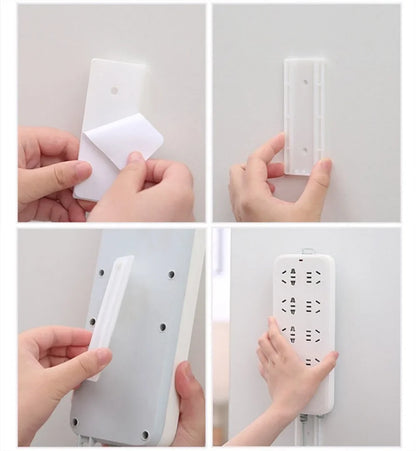 Self-Adhesive Desktop Socket Fixer: Cable Organizer, Power Strip Holder, Wall Hanging Fixator, Removable Wall-Mounted Holder