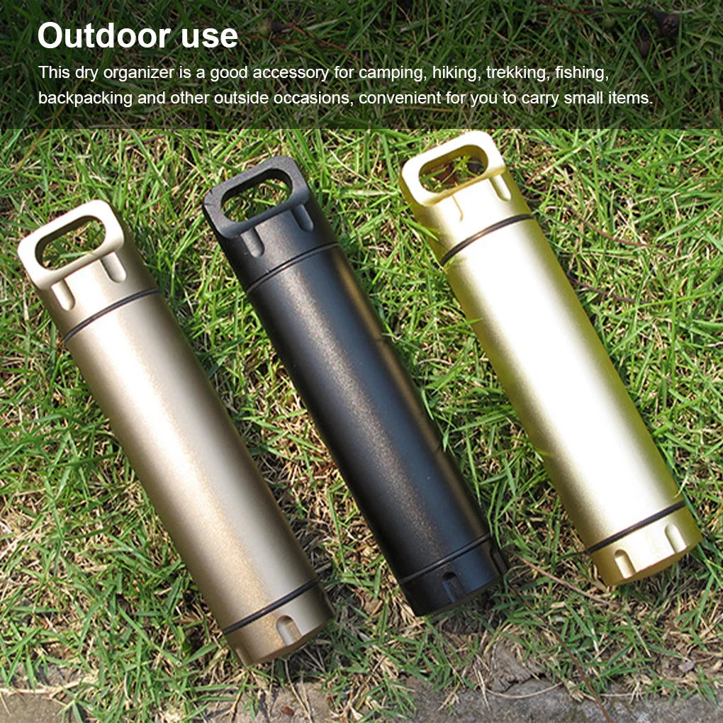 Outdoor Portable Waterproof Capsule Seal Bottle - Aluminum Alloy Survival Pill Box, Multifunctional Container