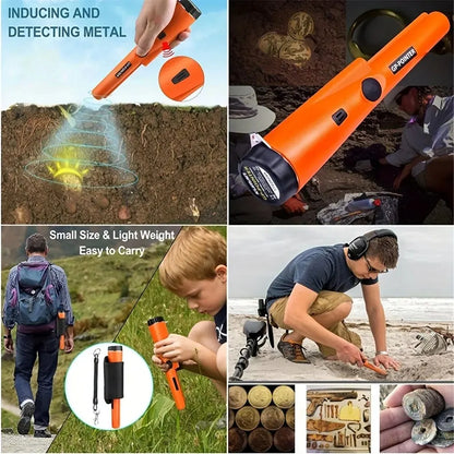 Waterproof Handheld Metal Detector with LED Lights - GP-pointer Pinpointing for Treasure Search