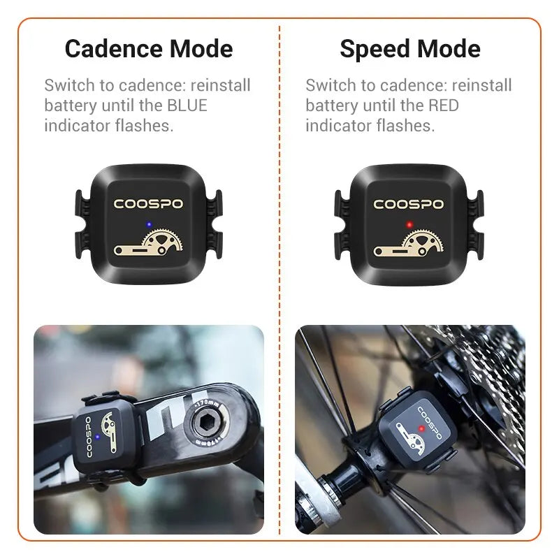 COOSPO BK467 Dual Mode Cadence and Speed Sensor - Bluetooth 4.0 ANT Compatible with Wahoo and Garmin Bike Computers