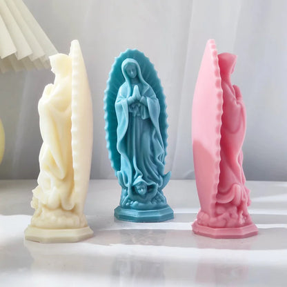 Prayer Madonna Portrait Silicone Candle Mold | 3D Mary Statue Resin Plaster Making Tool | Handmade Soap Kit | Home Decor Artifact Gift